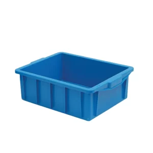 Caixa plástica azul 15 litros sem tampa empilhável