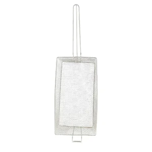 Cesto aramado retangular com suporte frontal para fritadeiras