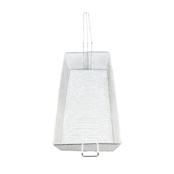 Cesto aramado retangular com suporte frontal para fritadeiras - Imagem 4