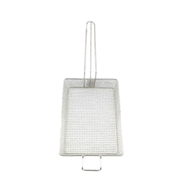 Cesto aramado para fritura com suporte frontal da fritadeira Tedesco