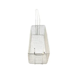Cesto aramado retangular com suporte frontal para fritadeiras