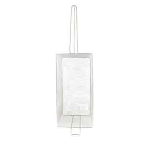 Cesto aramado retangular com suporte frontal para fritadeiras