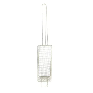 Cesto aramado retangular com suporte frontal para fritadeiras