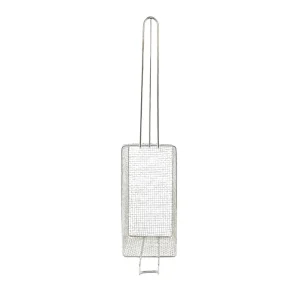 Cesto aramado retangular com suporte frontal para fritadeiras