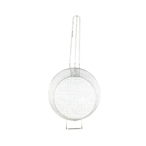 Cesto aramado redondo com suporte frontal para fritadeiras