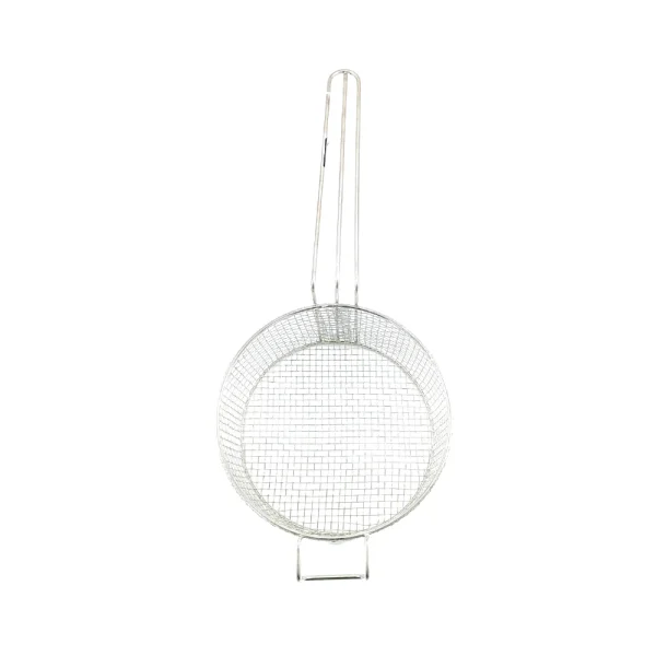 Cesto aramado redondo com suporte frontal para fritadeiras