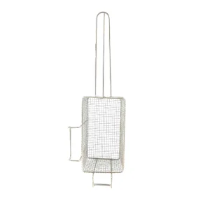 Cesto aramado retangular com suporte frontal e lateral direita para fritadeiras
