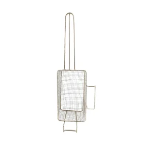 Cesto aramado retangular com suporte frontal e lateral para fritadeiras