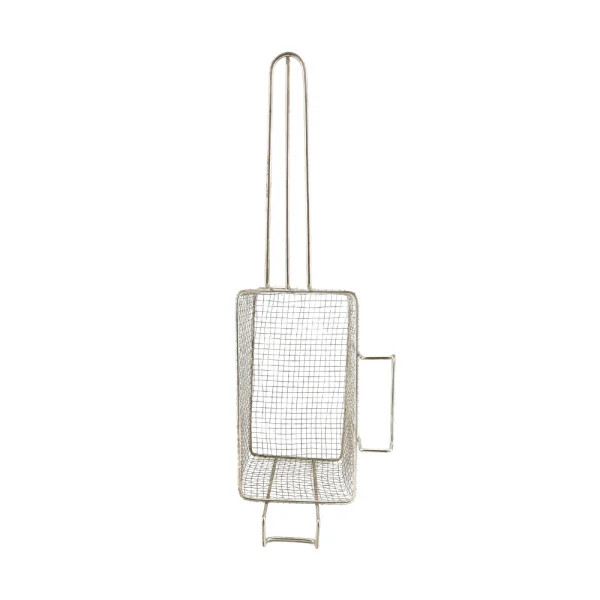Cesto aramado retangular com suporte frontal e lateral para fritadeiras