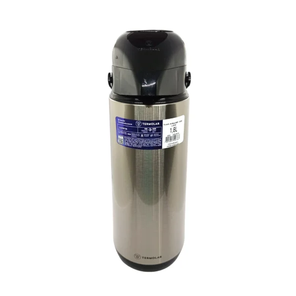 Garrafa térmica de 1,8 L Termolar com corpo de inox e ampola de vidro<br/>