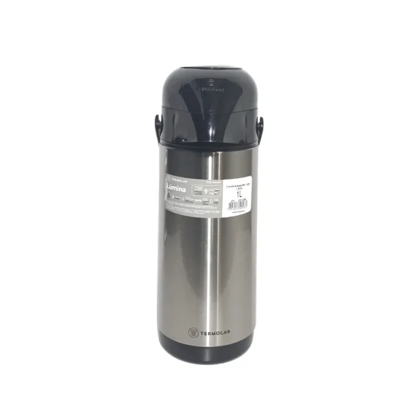 Garrafa térmica de 1 L Termolar com corpo de inox e ampola de vidro<br/><br/>